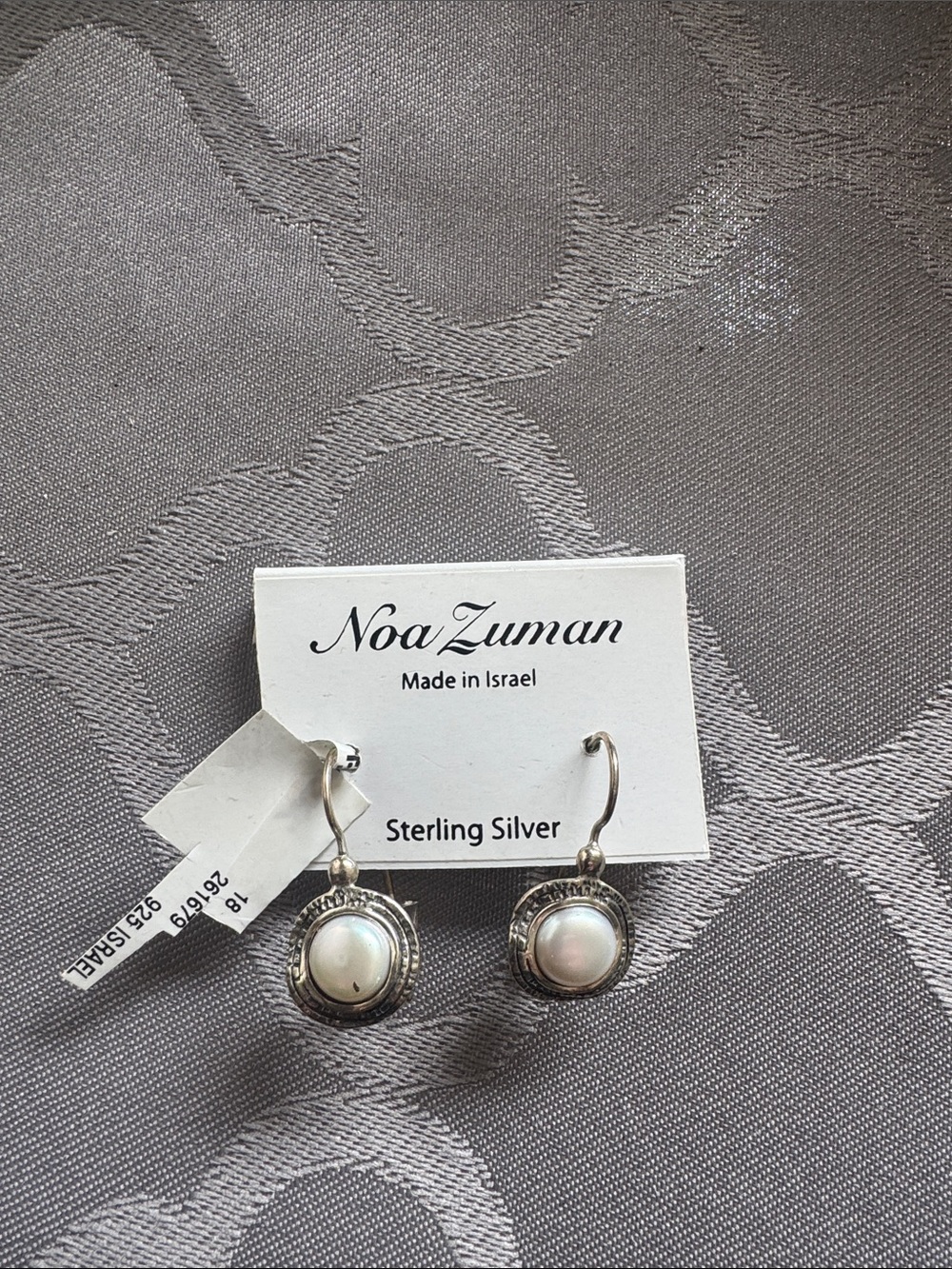 Sterling Silver Pearl Drop Earrings - White